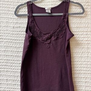 Old Navy Deep Purple Lace Tank Top